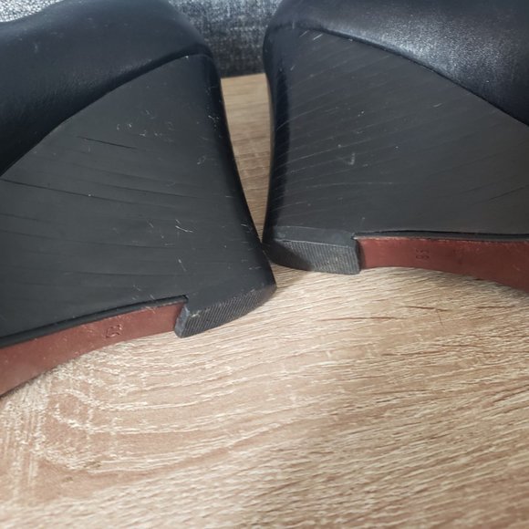 Cole Haan black open toe wedge heel size 9 - Picture 8 of 13